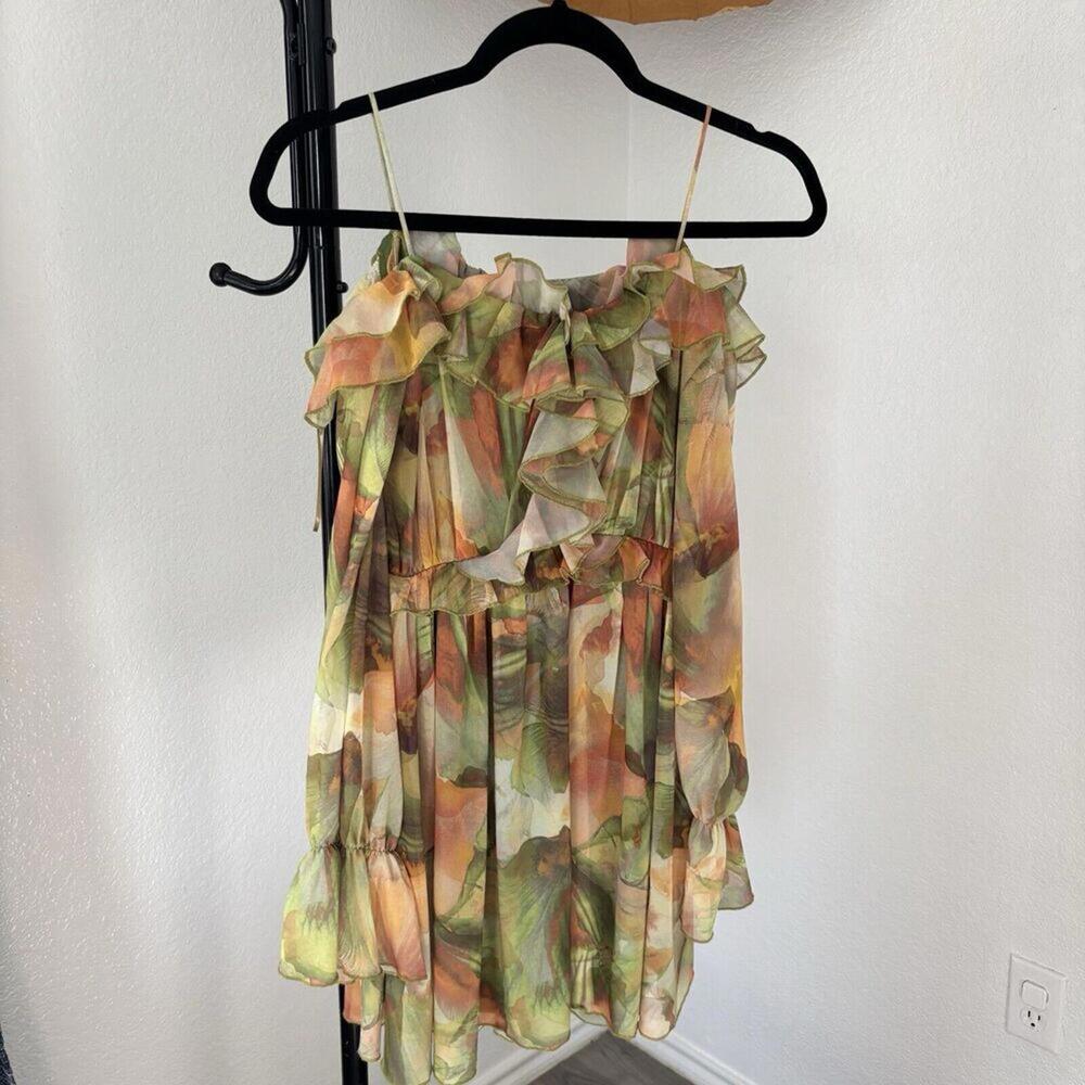 Zara Floral Ruffle Mini Dress - Picture 2 of 10